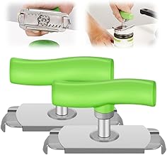 Stainless Steel Can Opener, Bottle Opener for Seniors, Manual Bottle Opener, Adjustable Jar Opener, Screw Lid Opener, Lid Opener, Stainless Steel Jar Openers, Kitchen Gadgets (Green x 2)