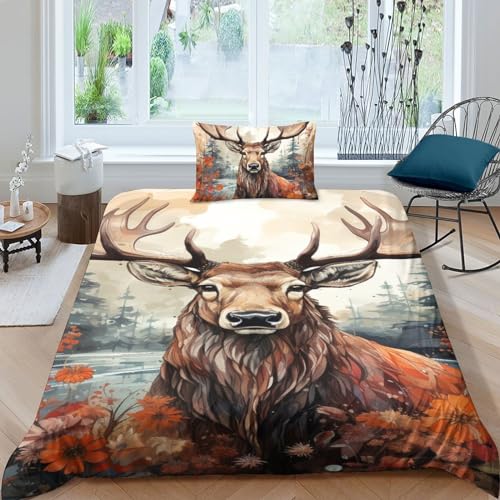 Parure de lit élan 3 pièces en microfibre avec taies d'oreiller - 2