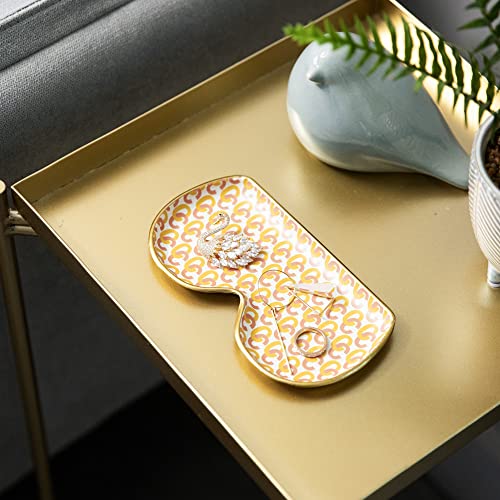 Collective Home - Metal Letter Jewelry Tray, Monogram Jewelry Storage, Decorative Dish For Glasses Rings Earrings Necklaces Bracelet Watch Keys And Other Small Accessories (C) #TOP4