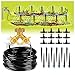 HIRALIY 50ft Drip Irrigation Kit Plant Watering System 8x5mm Blank Distribution Tubing DIY Automatic Irrigation Equipment Set for Garden Greenhouse Flower Bed Patio Lawn