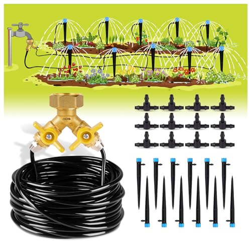 HIRALIY 50ft Drip Irrigation Kit Plant Watering System 8x5mm Blank Distribution Tubing DIY Automatic Irrigation Equipment Set for Garden Greenhouse Flower Bed Patio Lawn by HIRALIY - Used condition - US$14.43