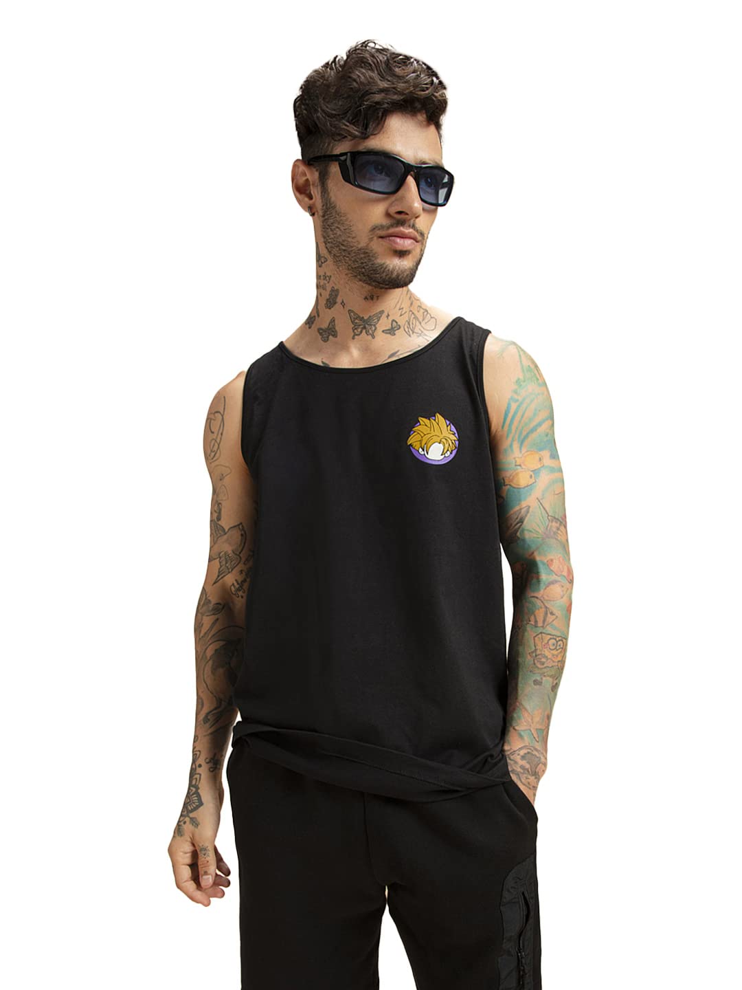 Bewakoof Men’s 100% Cotton Graphic Printed Sleeveless Vest – Regular Fit, Round Neck