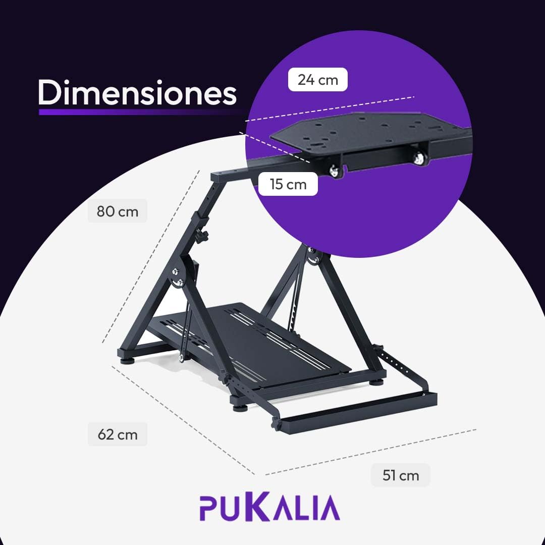 Pukalia Soporte para volante Logitech G29 G920 G923 Plegable, Con soporte caja de cambios y sujeción para Silla Gaming, Thrustmaster T150 T300 TX T500 TH8A, PS4 PS5, Xbox Fanatec Clubsport Cockpit V1