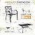 SUNCROWN 7-Piece Outdoor Wrought Iron Chairs and Table Patio Dining Furniture Set - 6 Stackable Metal Chairs, 1 Steel Slat Bistro Table for Garden Backyard Deck