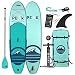 Peak 10'6" All Around Inflatable Stand Up Paddle Board | 6” Thick iSUP and Bundle Accessory Pack | Durable and Lightweight | 32" Stable Wide Stance with Non-Slip Surface | 300 lb Capacity | Aqua