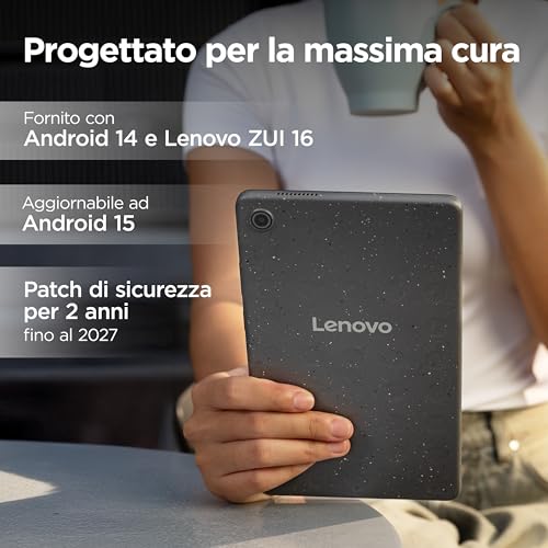 Lenovo Tab One Tablet - Display 8.5" Hd (1340X800), Processore Mediatek Helio G85, Ram 4GB, Memoria 64GB, Wifi 5, Tablet Android 14, Clear Case Incluso - Luna Grey - 7