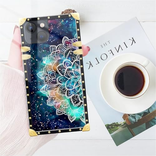 WANKBLC Compatible with iPhone 15 Case, Starry Sky Colourful Mandala Luxury Golden Decoration for Girl Women Soft TPU Shockproof Protective Hard PC Back for iPhone 15 - image 7