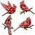 EiGreen 4 Pack Metal Cardinal Wall Art Decor Metal Birds 3D Outdoor Sculpture,Indoor Hanging Decor Ornaments Hand-Made Nimble red Bird, Wall Art Fence Decorations for Living Room Patio Balcony