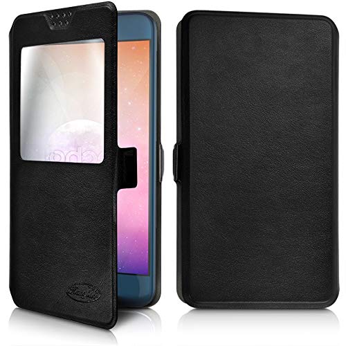 KARYLAX - Étui de Protection S-View Universel M (Ref.Noir) Compatible pour Smartphone Logicom EZY 2