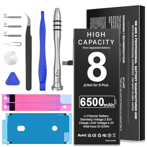 BOANV 6500 mAh Battery for iPhone 8 New Battery for 8 Ultra High Capacity Replacement 0 Cycle Batteries with Professional Replacement Tool Kits