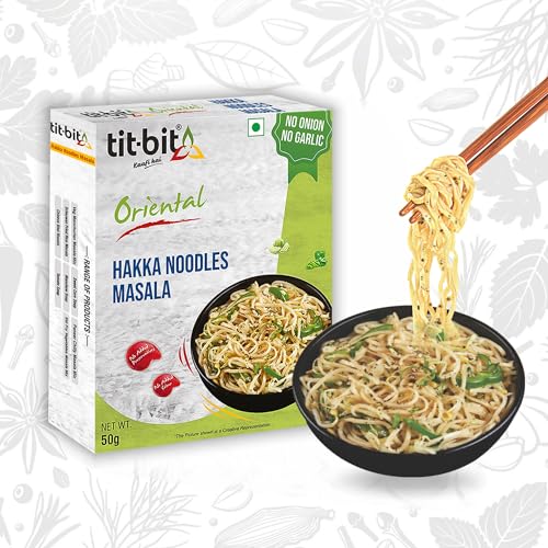 Image of Tit-Bit Noodles Masala Mix No Onion, No Garlic - Pack of 5 (250g). Perfect Magic Seasoning Mix for Tasty & Healthy Hakka Noodles Quick & Easy Cook in Minutes It is an All-in-One Multipurpose Seasoning