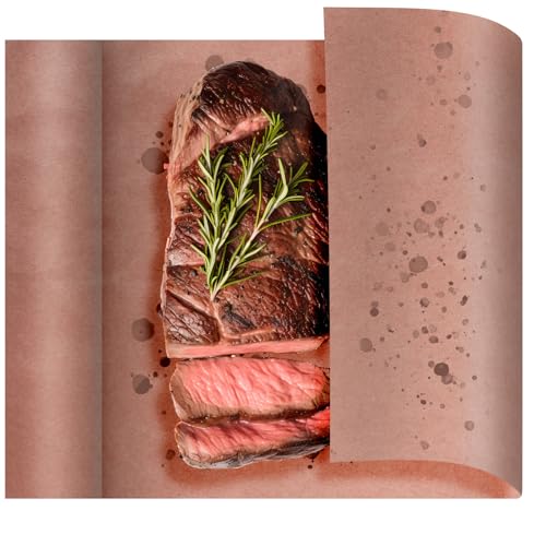 BigKing 1 rouleau de papier de boucherie, couleur rose, 45 cm x 30 m, papier kraft pour barbecue, fumoir, poisson et viande, parfait pour cuisiner avec...