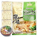 Apexy Japanese Style Fresh Udon Noodles, Authentic Sanuki Jumbo Chewy Noodles, Quick & Easy Meal Solution, 3 Individual Servings (Restaurant-Quality Taste at Home) 21.15oz
