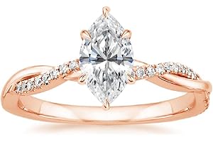 1.0CT Marquise Cut Moissanite Diamond Engagement Ring 10K Solid Rose Gold Wedding Bridal Ring Set
