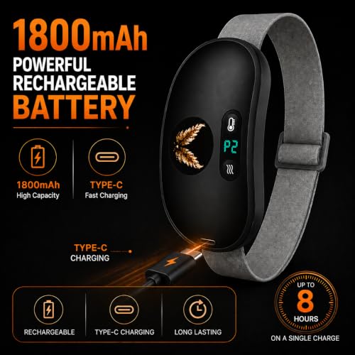 Image of Comfytemp Period Cramp Massager with 6 Heat & 6 Massage Modes, Cordless Electric Heating Pad for Pain Relief, Back & Belly Menstrual Heat Belt with 1800mAh Battery & Adjustable Strap, Gift For Women