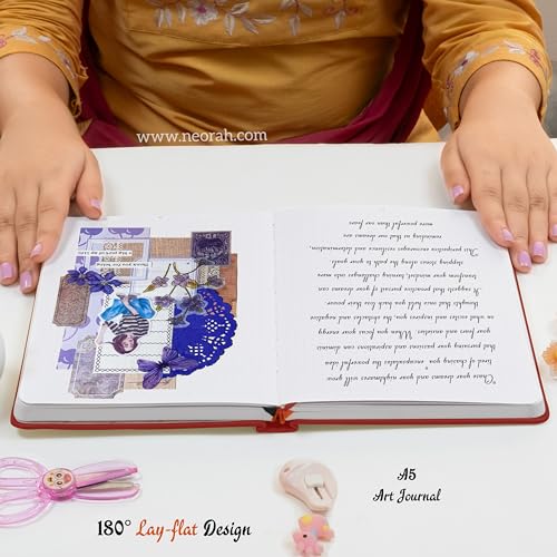 Image of NEORAH - A5 - ART JOURNAL | 200Gsm Dotgrid Notebook |160 Pages(21.0 x 14.8 cm) | Lay Flat |Hard Cover Bullet - Journal | 3 Bookmarks |Elastic Closure | Inner BackPocket | Ideal- Artist Notebook (RED)