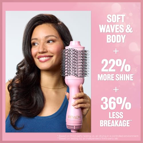 Image of REVLON One-Step Volumizer Hair Dryer and Styler for Easy Salon-Style Blowouts, Revlon Blow Dry Brush for All Hair Types and Lengths, 10th Anniversary Pink Fizz (Limited Edition)