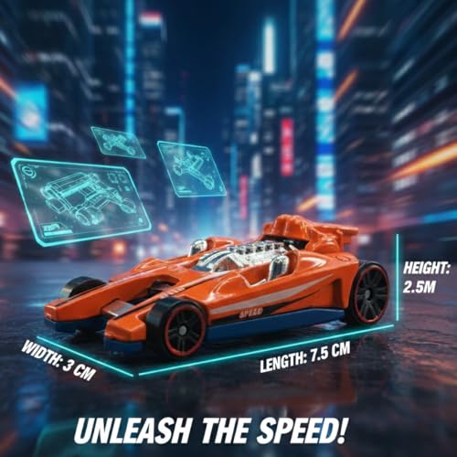 Image of GENIE'S TOY BUS 1:64 Scale Die-Cast Racing Car I Sports Car with Free Wheel Mechanism I Premium Metallic Finish I Kids Collectible Toy for Ages 3+ I Best Birthday Gift for Kids