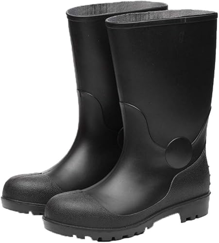 Amazon Yybo レインブーツ ブラック 雨靴 25 0cm 長靴 メンズ 軽量 防水 Pvc 滑りにくい 梅雨 疲れにくい 履きやすい 園芸 作業靴 レインシューズ Pvc製 水に浮く 安全長靴 スノーブーツ Yybo レインシューズ