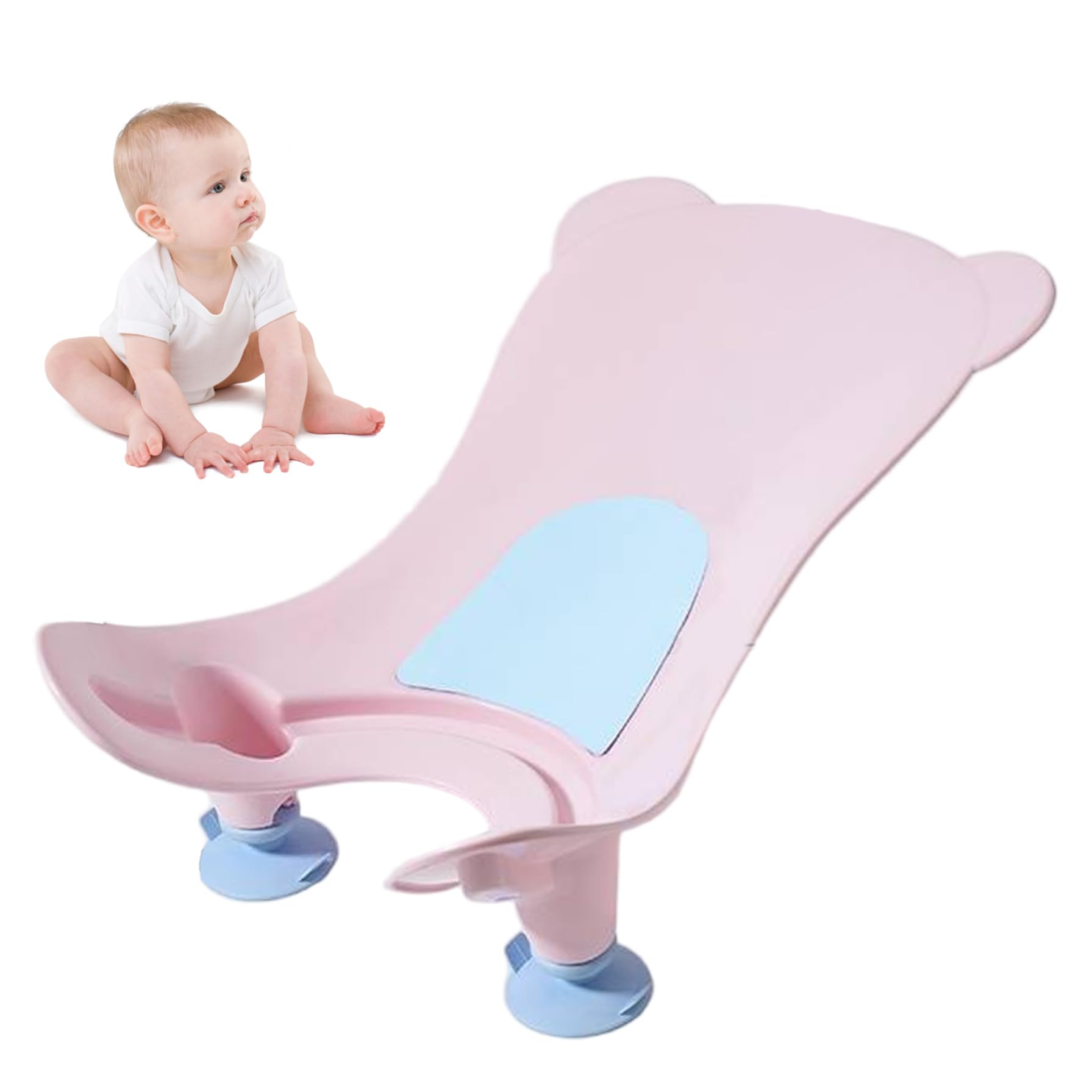 Baby Sink Bad mit Saugnäpfe, tragbares Waschbecken Babybad mit Hangloch, Gesäßstütze Waschwerkzeug für die tägliche Badewanne der Badewanne