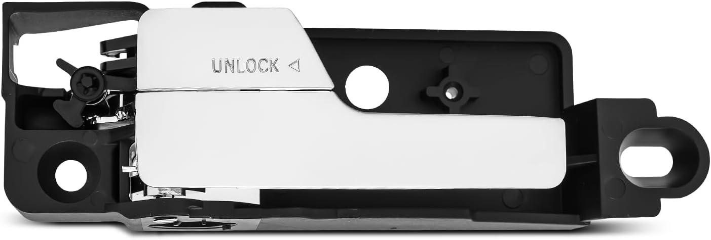 Deal Rear Driver Left Side Interior Door Handle, Compatible with 06-12 Ford Fusion 06-11 Mercury Milan 06 Lincoln Zephyr 07-12 Lincoln MKZ, Black Base Chrome Lever, Replaces 6E5Z5422601BE 81704
