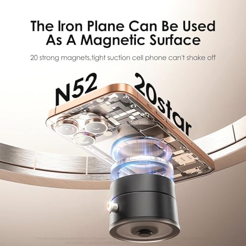 Image of Magnetic Car Phone Holder | Vacuum Suction Dashboard, Mirror & Gym Mount | Foldable Adjustable Mobile Stand | Hands-Free Phone Holder for iPhone & Smartphones