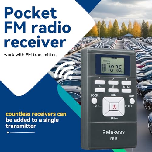 Retekess TR503 Kit de Auriculares para Guía Turística con Receptor de Radio FM PR13, 2 x Pilas AAA, Receptor FM Portátil, Equipo de Traducción para Iglesia y Reuniones (2 Transmisores 30 Receptores) miniatura 2
