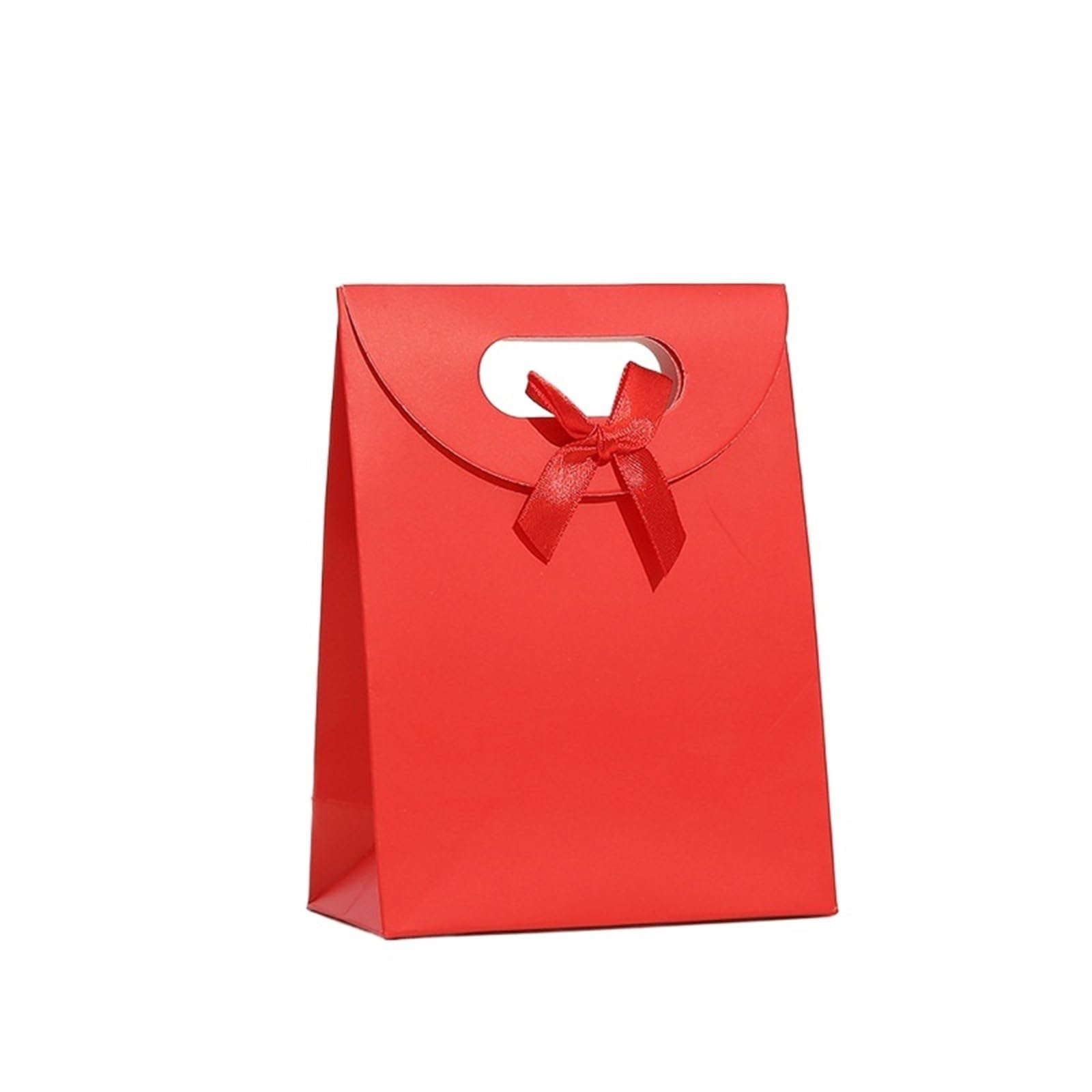 15pcs Birthday Gift Bags, Metal Wire Sealed, Paper, Folding Lid, Candy Packaging Box, Bow Tie per Feste e Vacanze(Red)