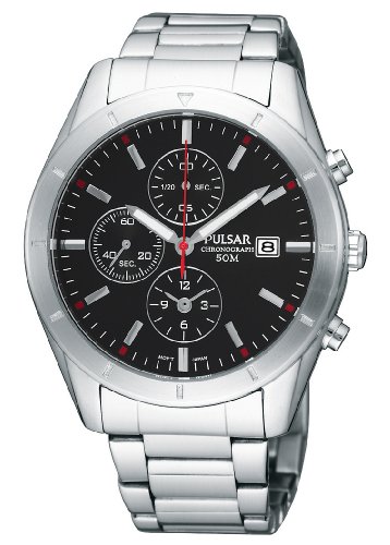 Pulsar Hommes Chronographe Quartz Montre avec Bracelet en Acier Inoxydable PF8331