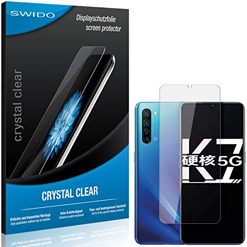 Swido - Protector de pantalla para Oppo K7 (2 unidades, transparente, alta dureza, protección contra aceite, polvo y arañazos)