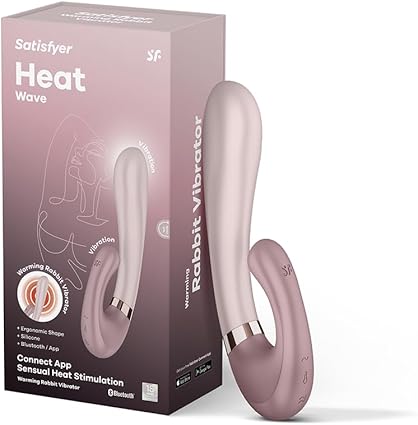 Satisfyer Heat Wave Connect App Rabbit-Vibrador | Vibrador Bunny Bluetooth para Mujeres | Con Función de Calor y Control por App | Estimulación Vibrante | Silicona Médica | 20 cm | Violeta