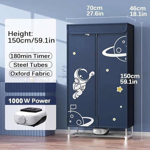 Draagbare Droger, Draagbare Droogmachine voor Kleding, 1000 W Verwarmde Kledingdroger voor Thuiswas en Appartement - Image 3