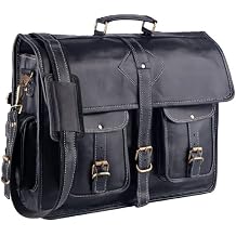 IZAC & DAUD Messenger Bag for Men Retro Vintage Leather Waterproof Laptop Briefcase Large Computer Laptop Bag