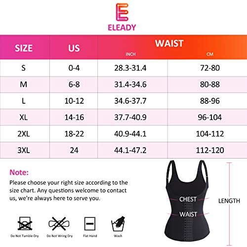 Eleady Waist Trainer Cincher Underbust Corset For Weight Loss Sport Workout Body Shaper With Adjustable Straps (Black Gym Tops, Large) #TOP5