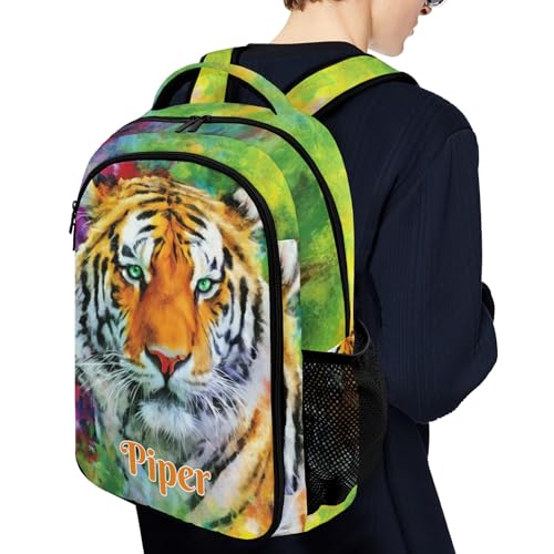 Tiger Watercolor Personalized with Name for Men Women Shoulder Bag Laptop Bag Bookbag2