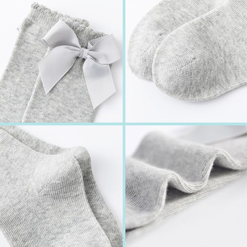 Mini Angel Baby Knee High Socks Toddler Long Socks Girls Bow Ruffled Knee Socks Cotton Tube Stockings Infant Dress Socks thumb #5