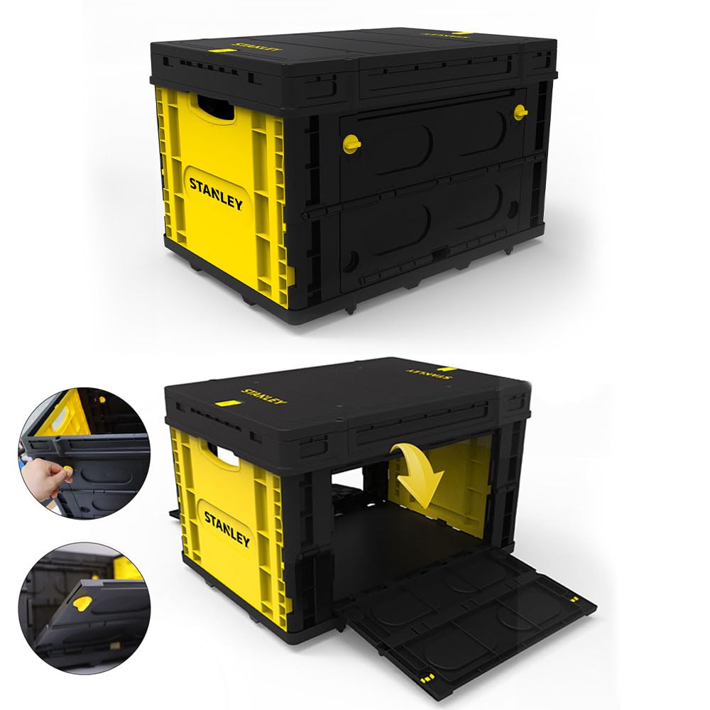 Stanley SXWT-FB533L-SP Foldable Basket with 25kg Load Capacity, ABS Lid, Black and Yellow, (56.9 x 41 x 33 cm) (B0CL9T286M) Amazon Price History, Amazon Price Tracker