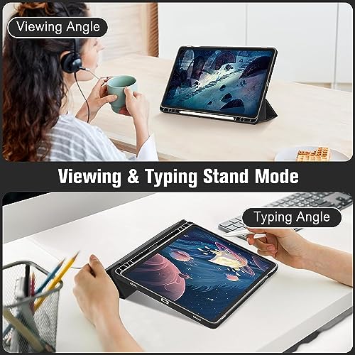 Image of ProElite Cover for Samsung Galaxy Tab S10 Lite 10.9 inch / Tab S9 FE 10.9 inch /Tab S10 FE /Tab S9 11 inch Cover Case, Smart Flip Case Cover with S Pen Holder, Haze Blue [Transparent Back]