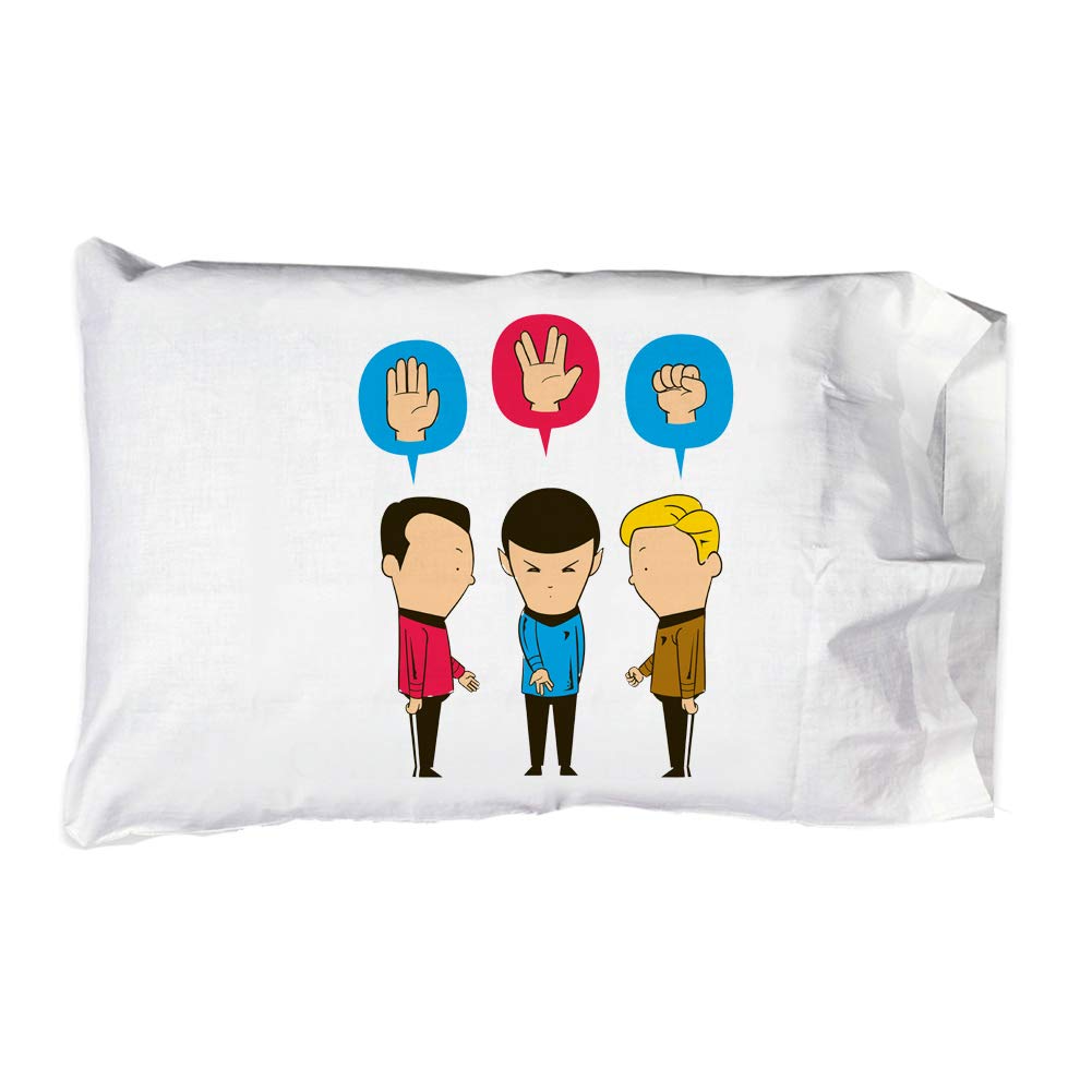 Hat Shark Pillow Case Single Pillowcase - 'Paper, Scissors, Rock' Funny Space Show Parody