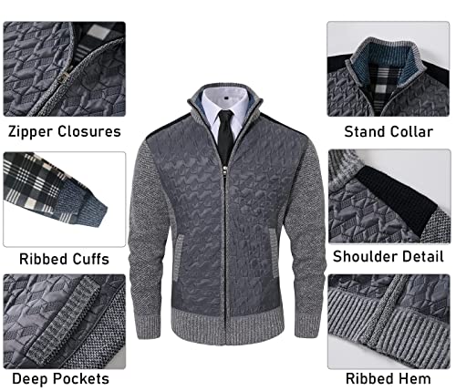 Msmsse Men's Knitted Cardigan Sweater Causal Thick Full Zip Sweaters for Men Coat2