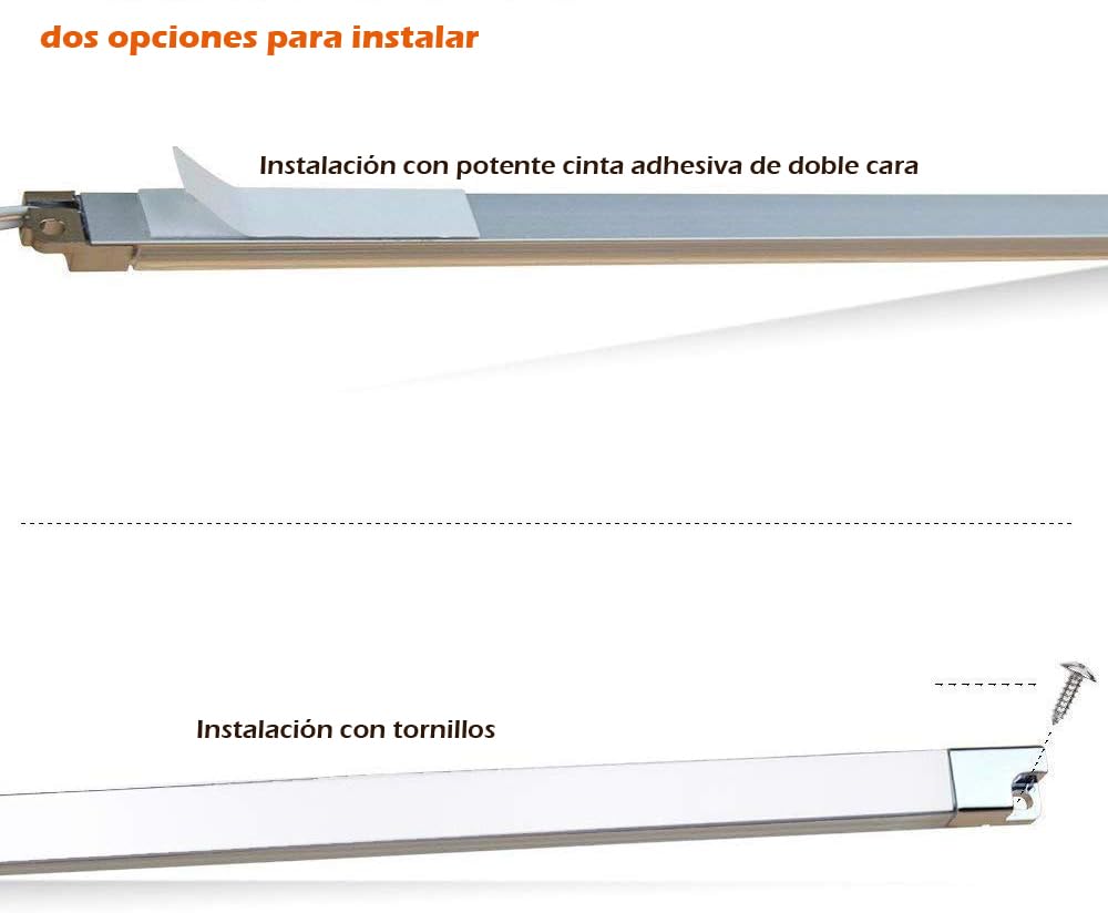 LED bajo vitrina, kit de 6 tiras de LED para muebles de iluminación, Linkable, color blanco 6000K