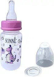 Sonne Mamadeira Cilíndrica Super Higiênica Bico Convencional Redondo Rosa 150 Ml