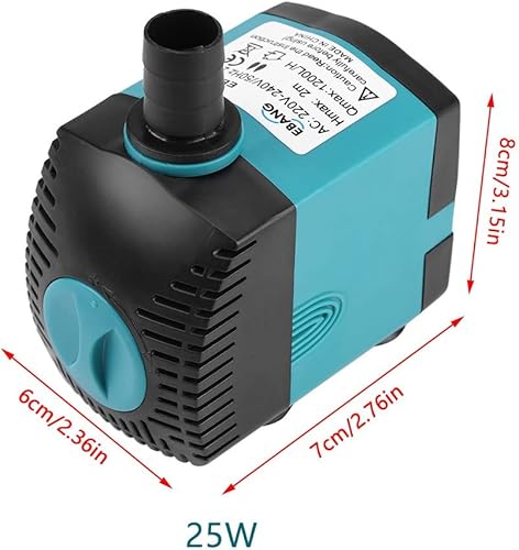 Miniatura 2 de Sumergible ultra silencioso, 3W-25W 220-240V 200LH-1200LH 1.6 ft-6.6 ft fuente, filtro sin peces, para peces de acuario, fuentes, agua que fluye