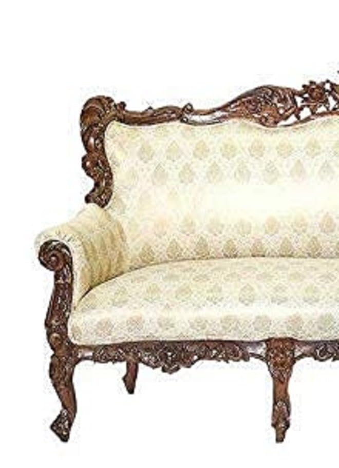Image of Royal Carved Wooden Sofa Set | 3+1+1 Seater | Antique with Button Tufted Velvet Upholstery | Victorian Style Living Room Furniture Tufted Sofa Set Grey 3-Piece (Design 11)