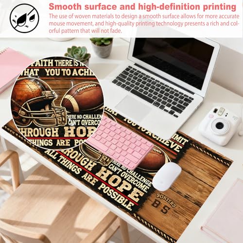Image of Nuxovilar Large Mouse Pad & Computer Game Mouse Mat (35.4x15.7IN, Vintage Rugby Art) (90 * 40cm Vintage Rugby)