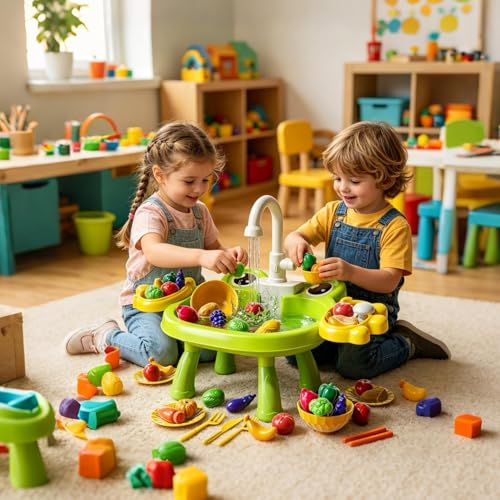 Évier de jeu éducatif électrique et jeu de table d'eau interactif pour enfant - 3