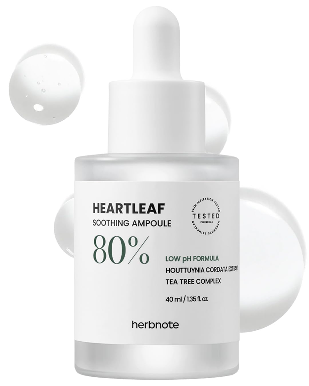 Heartleaf Soothing Moisture Ampoule - Enriched with 80% Extracted Houttuynia Cordata, Teatree & Pantenol - Effective for Sebum Control - Clinical Tested, 1.35 fl.oz