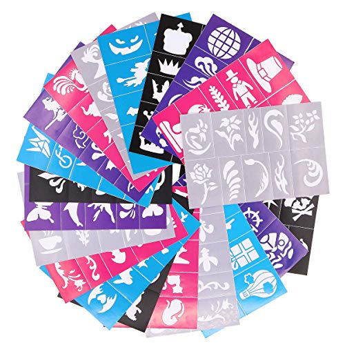 BESTZY 20PCS Plantillas Tatuajes Plantillas Para Pintura Facialniños Reutilizables Plantillas Maquillaje Tatuajes...