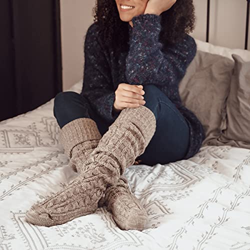 MUK LUKS Women's Cable Knit Over The Knee Socks4
