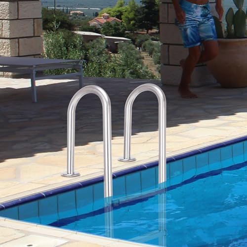 Heavy-Duty Stainless Steel Non-Slip Pool Ladder | Easy Installation for Inground & Above Ground Pools | 130cm Durable Swimming Pool Step